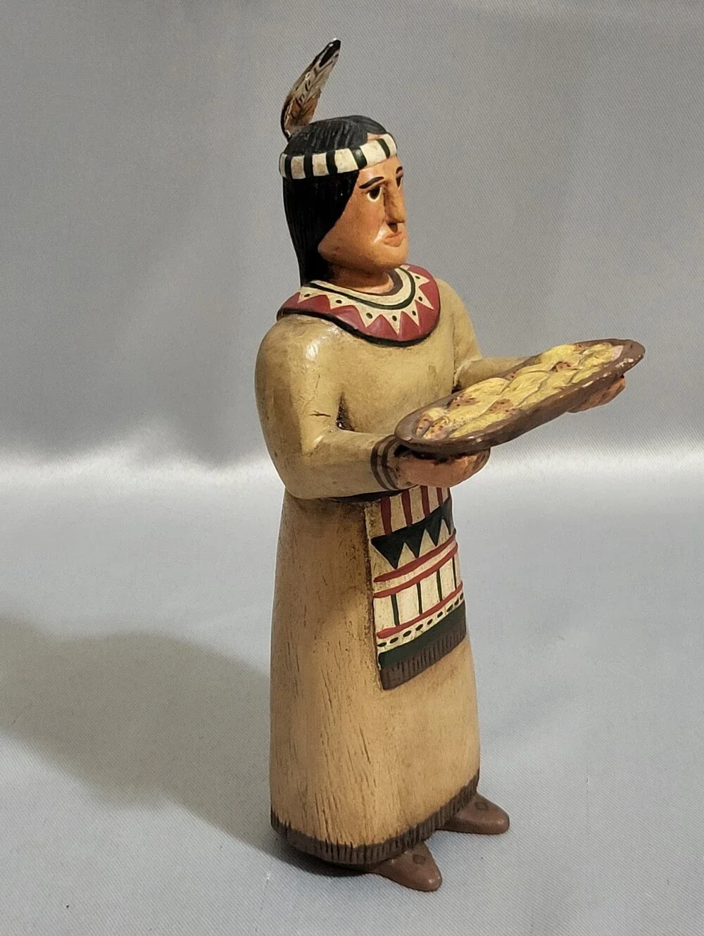 Randy Tate Native American Man Woman Pair Thanksgiving Harvest Decor Folk Art